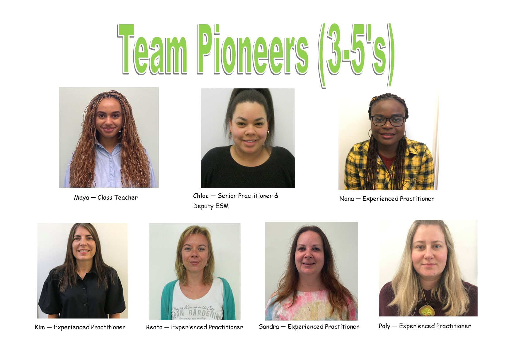 Team Pioneers (3-5's)